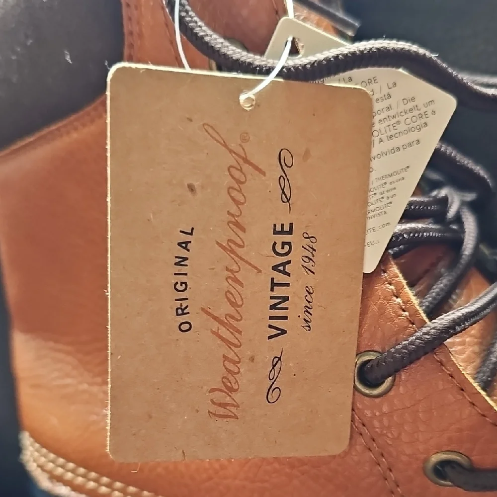 Weatherproof Brown and Navy Duck Boots - Lace-Up Rain & Snow Boots